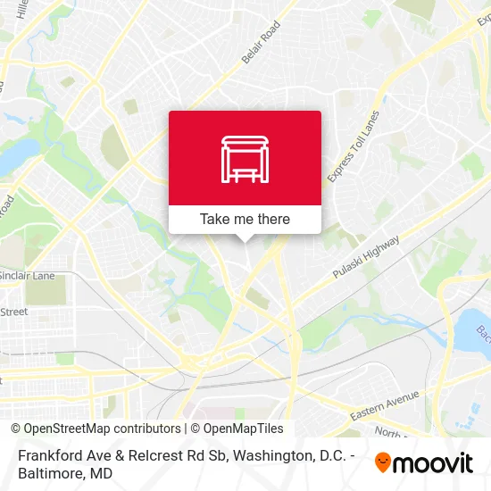 Frankford Ave & Relcrest Rd Sb map