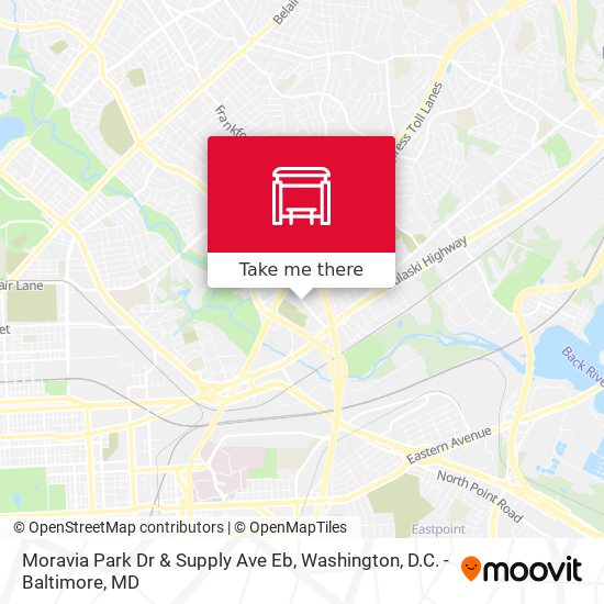 Moravia Park Dr & Supply Ave Eb map