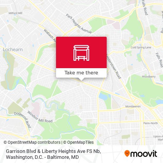 Mapa de Garrison Blvd & Liberty Heights Ave FS Nb