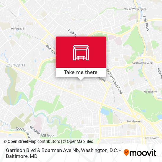 Garrison Blvd & Boarman Ave Nb map