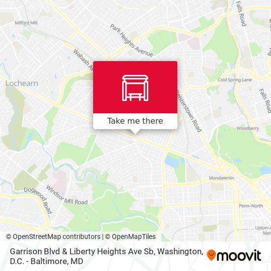Mapa de Garrison Blvd & Liberty Heights Ave Sb