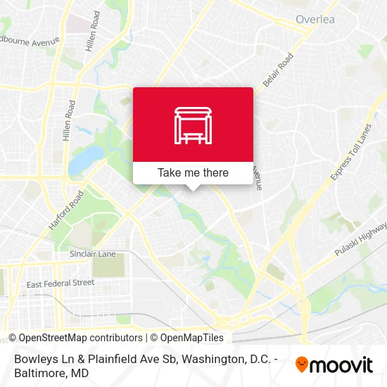 Bowleys Ln & Plainfield Ave Sb map