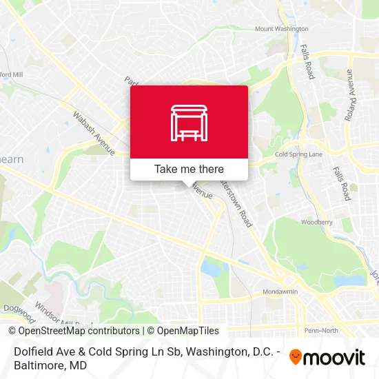 Dolfield Ave & Cold Spring Ln Sb map