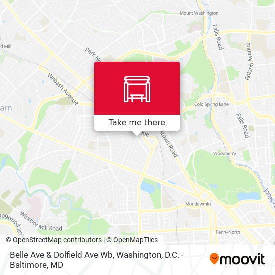 Belle Ave & Dolfield Ave Wb map