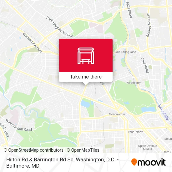 Hilton Rd & Barrington Rd Sb map