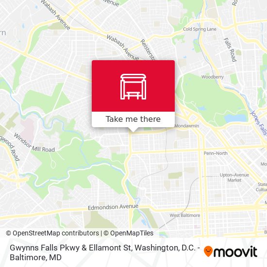 Gwynns Falls Pkwy & Ellamont St map