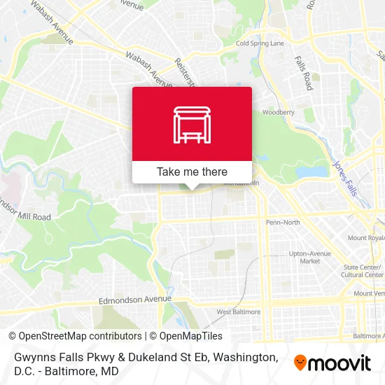 Gwynns Falls Pkwy & Dukeland St Eb map