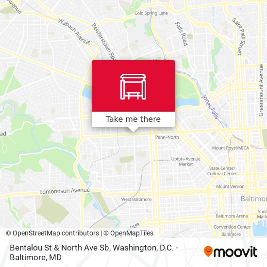 Bentalou St & North Ave Sb map