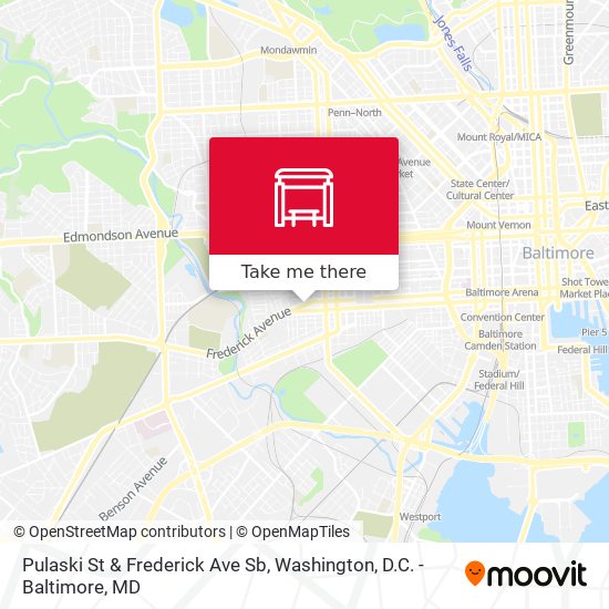 Pulaski St & Frederick Ave Sb map