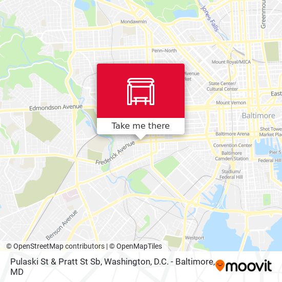 Pulaski St & Pratt St Sb map
