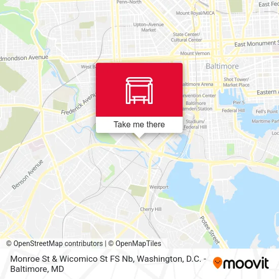 Monroe St & Wicomico St FS Nb map