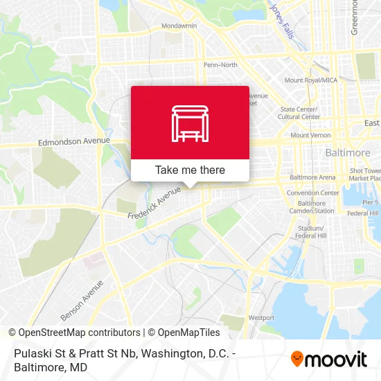 Pulaski St & Pratt St Nb map