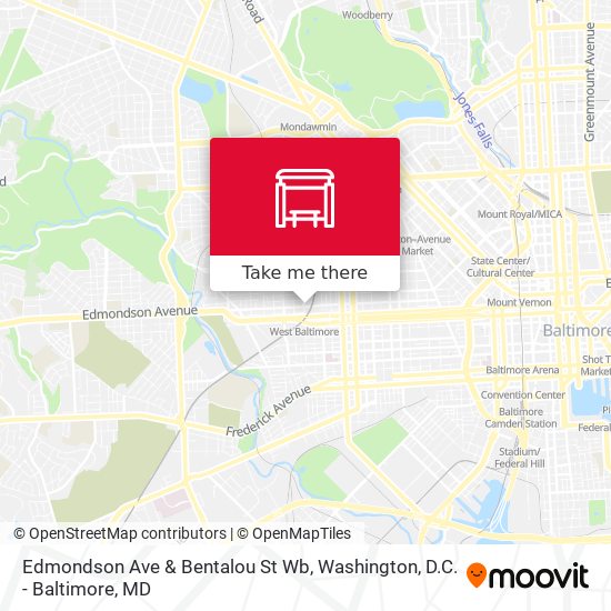 Edmondson Ave & Bentalou St Wb map