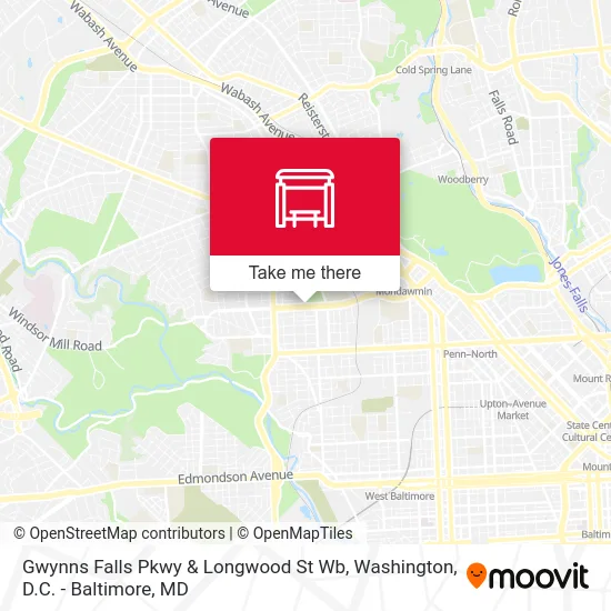 Gwynns Falls Pkwy & Longwood St Wb map