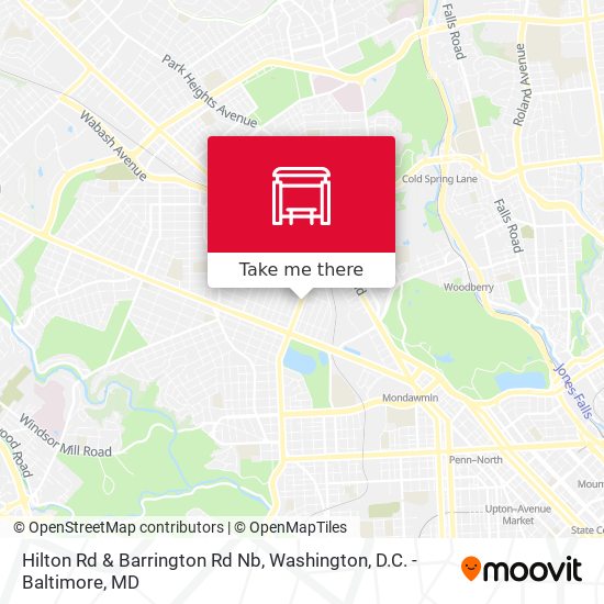 Hilton Rd & Barrington Rd Nb map