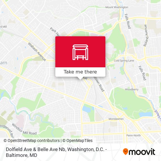 Dolfield Ave & Belle Ave Nb map