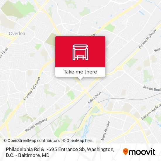 Mapa de Philadelphia Rd & I-695 Entrance Sb