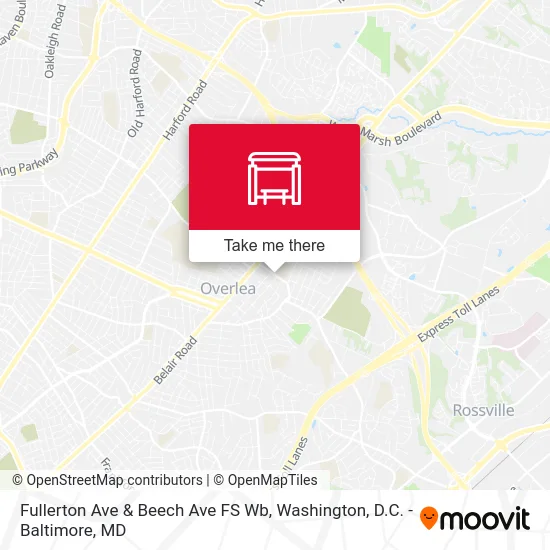 Fullerton Ave & Beech Ave FS Wb map