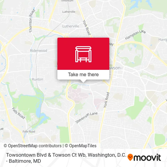 Towsontown Blvd & Towson Ct Wb map