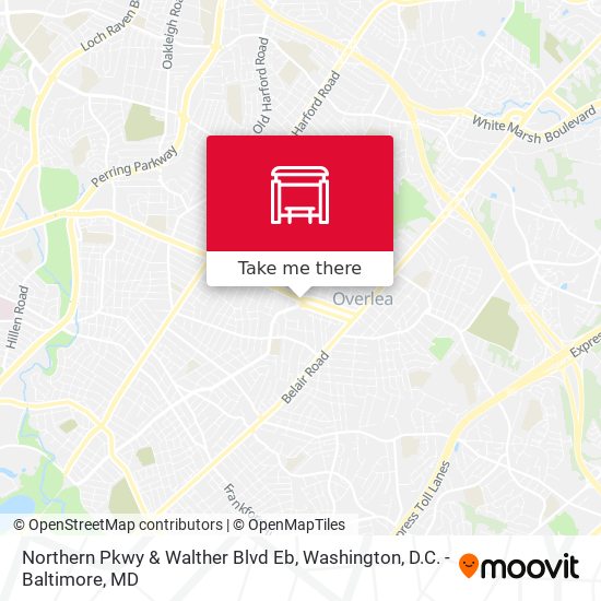 Northern Pkwy & Walther Blvd Eb map