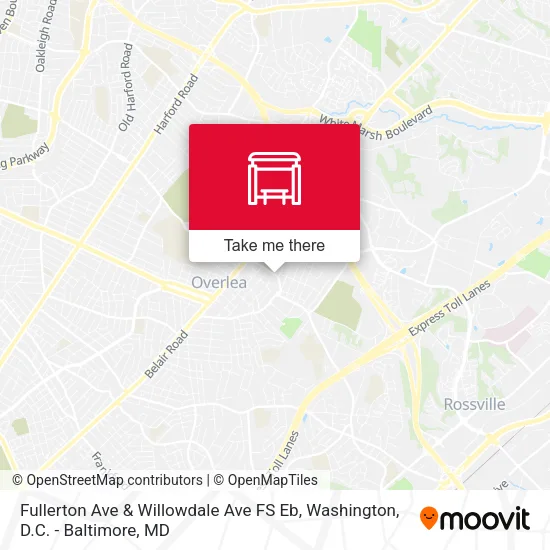 Fullerton Ave & Willowdale Ave FS Eb map