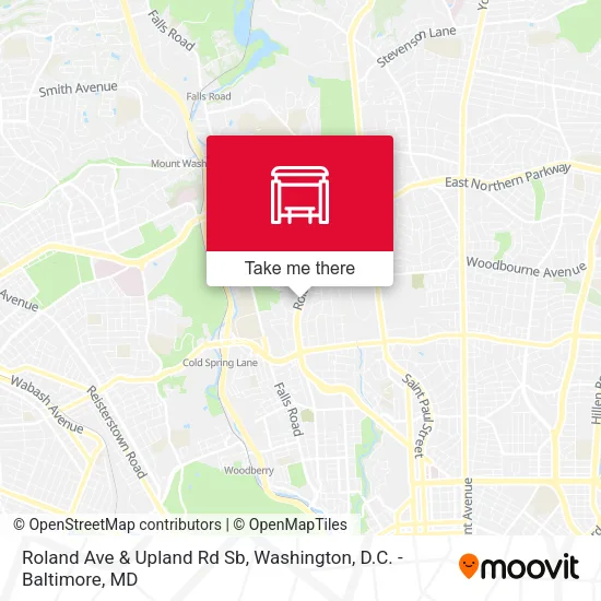 Roland Ave & Upland Rd Sb map