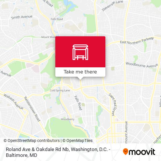 Roland Ave & Oakdale Rd Nb map