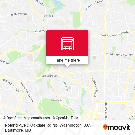 Roland Ave & Oakdale Rd Nb map