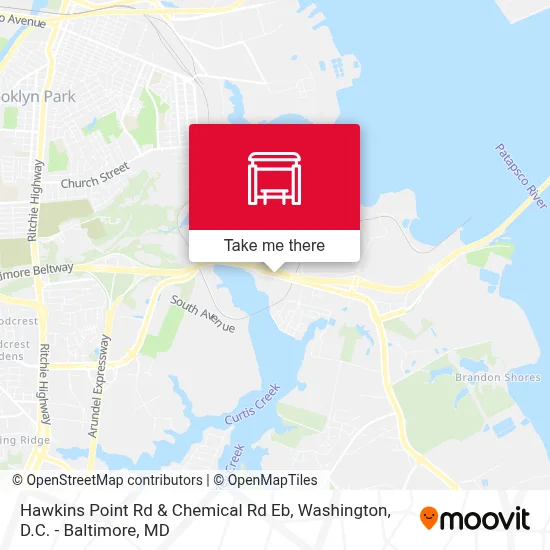 Hawkins Point Rd & Chemical Rd Eb map