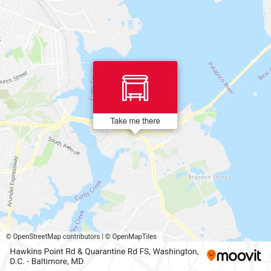 Hawkins Point Rd & Quarantine Rd FS map