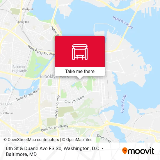 6th St & Duane Ave FS Sb map