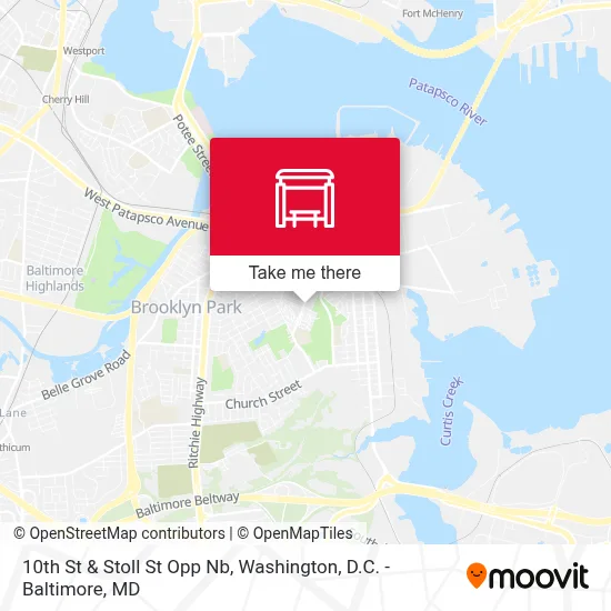 10th St & Stoll St Opp Nb map