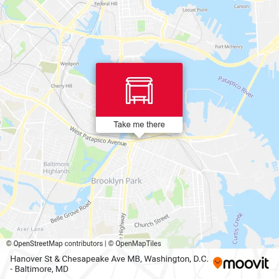 Hanover St & Chesapeake Ave MB map