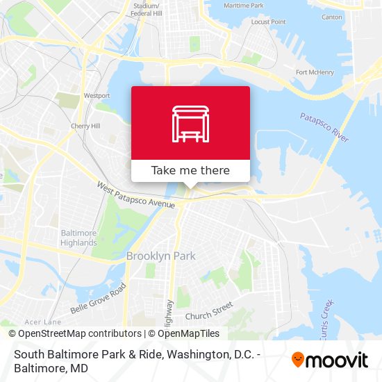 Mapa de South Baltimore Park & Ride
