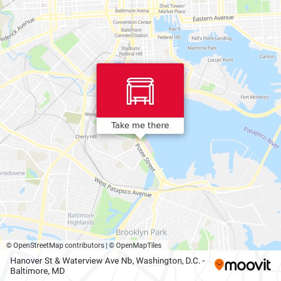 Hanover St & Waterview Ave Nb map