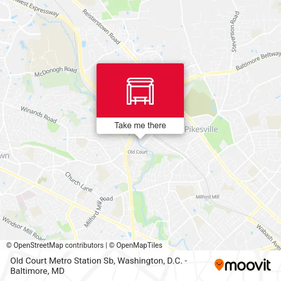 Old Court Metro Station Sb map