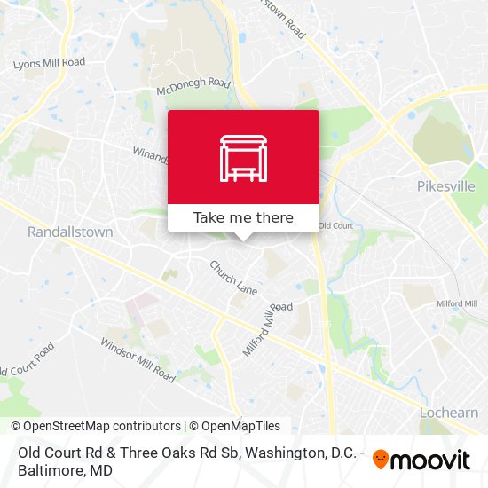 Mapa de Old Court Rd & Three Oaks Rd Sb