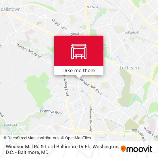 Windsor Mill Rd & Lord Baltimore Dr Eb map