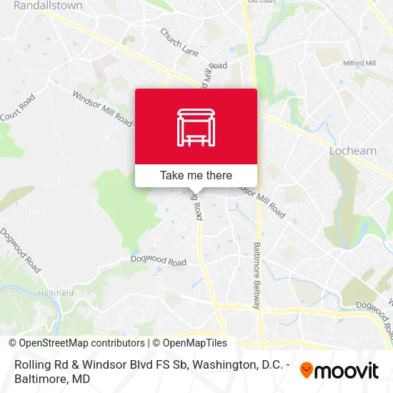Rolling Rd & Windsor Blvd FS Sb map