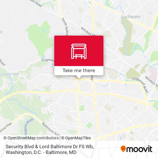 Security Blvd & Lord Baltimore Dr FS Wb map