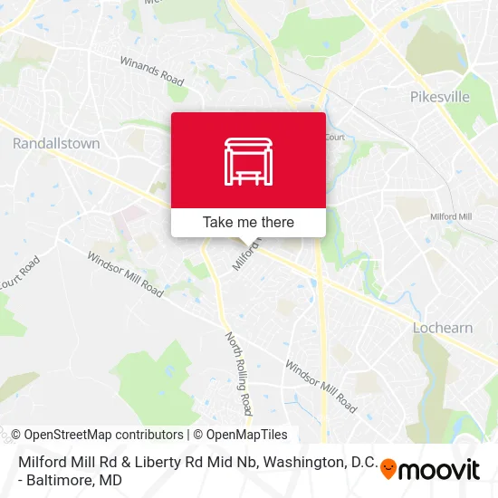 Milford Mill Rd & Liberty Rd Mid Nb map