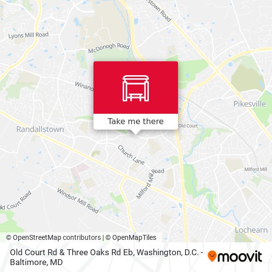 Mapa de Old Court Rd & Three Oaks Rd Eb