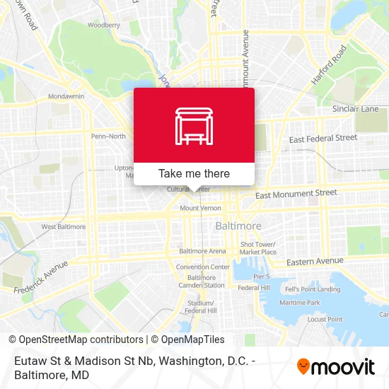 Eutaw St & Madison St Nb map