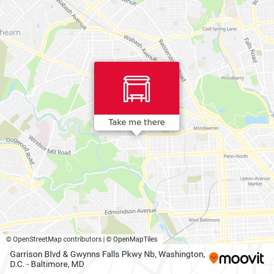 Garrison Blvd & Gwynns Falls Pkwy Nb map