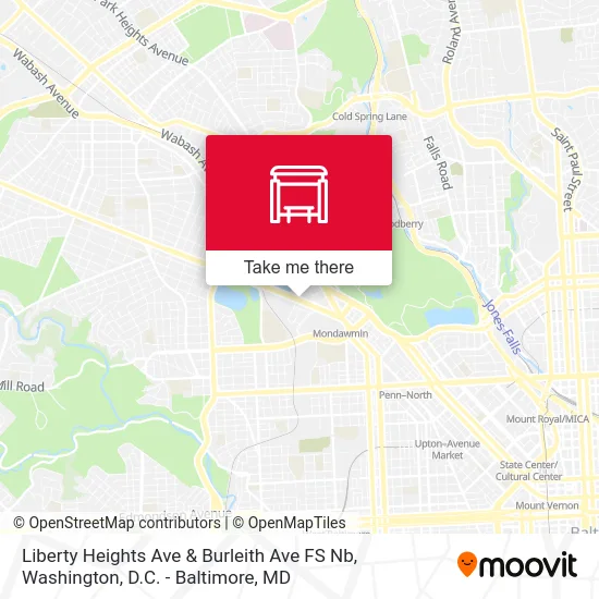 Liberty Heights Ave & Burleith Ave FS Nb map