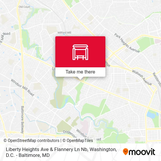 Liberty Heights Ave & Flannery Ln Nb map