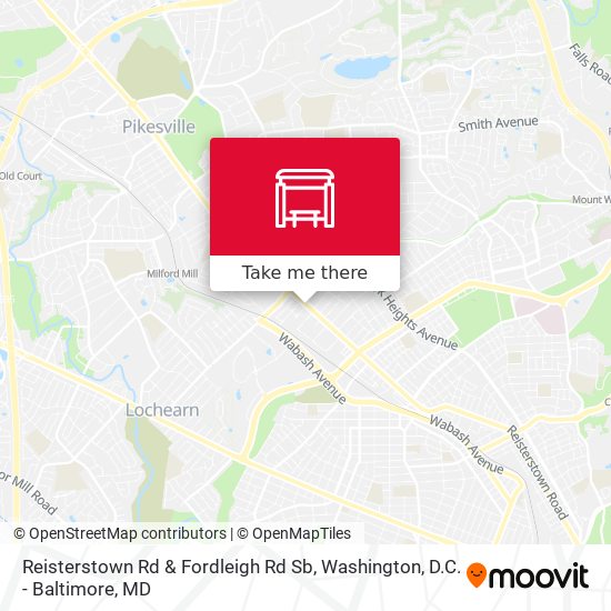 Reisterstown Rd & Fordleigh Rd Sb map