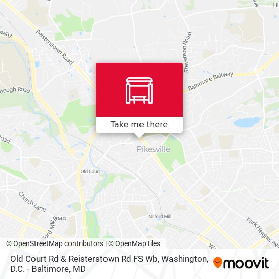 Old Court Rd & Reisterstown Rd FS Wb map