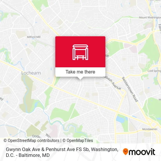 Gwynn Oak Ave & Penhurst Ave FS Sb map