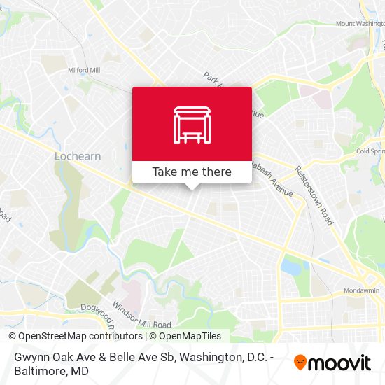 Gwynn Oak Ave & Belle Ave Sb map